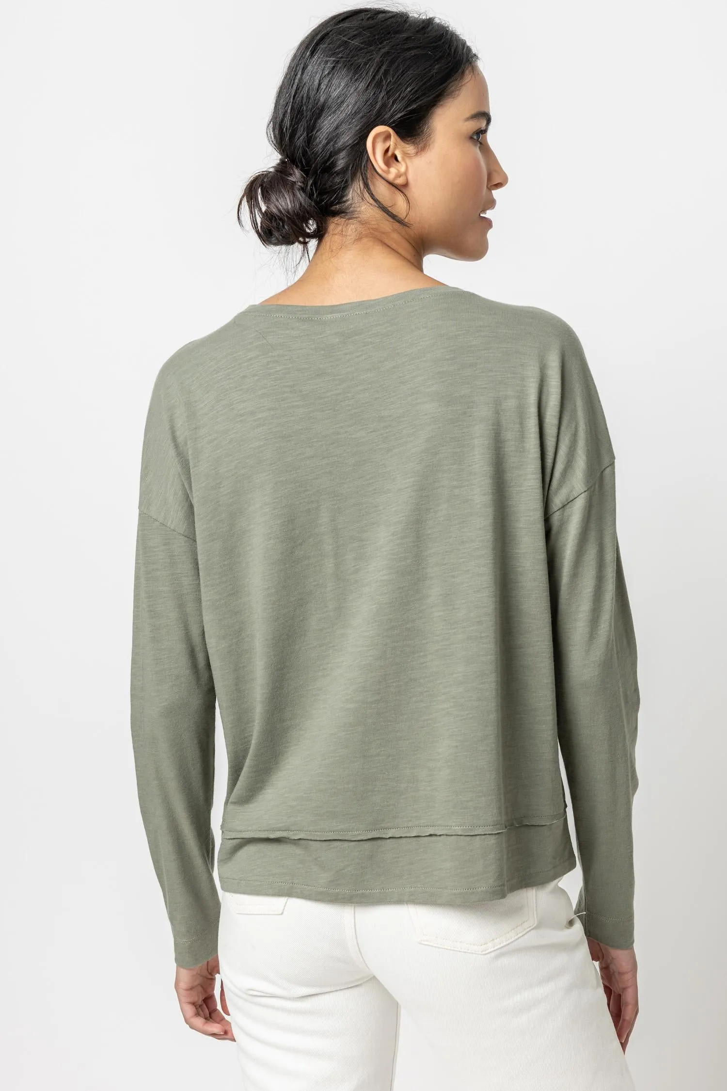 Wide Hem Drop Shoulder Boatneck sold by Lilla P product image thumbnail 2