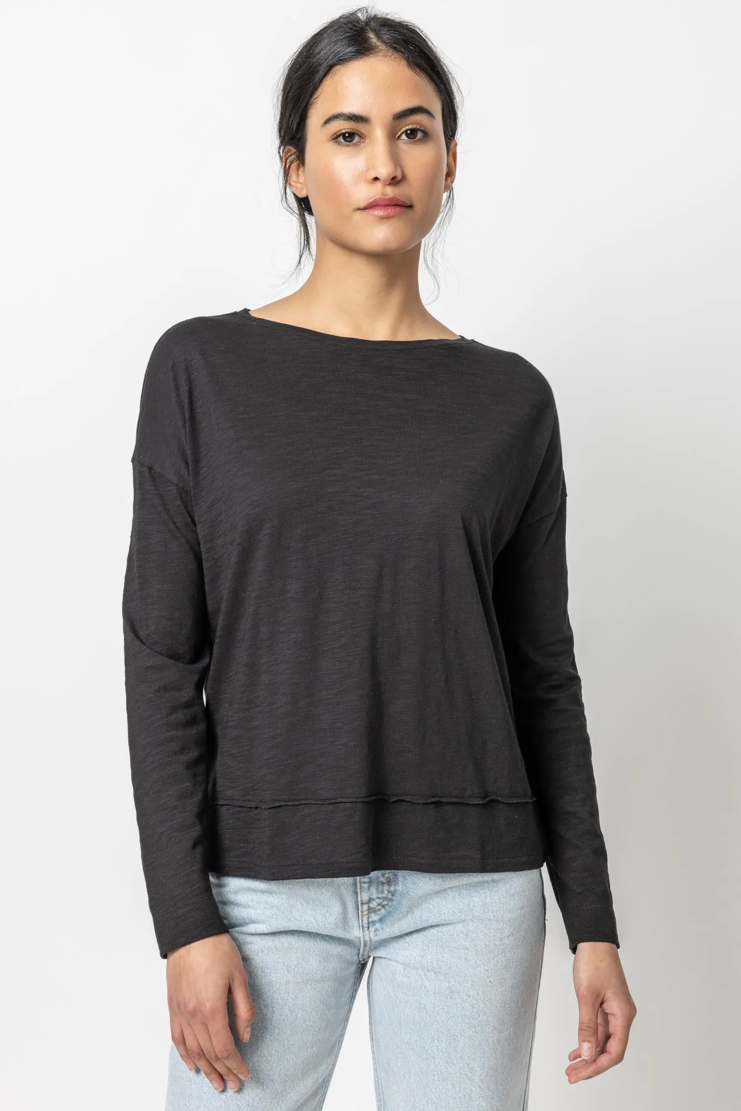 Wide Hem Drop Shoulder Boatneck sold by Lilla P product image thumbnail 3