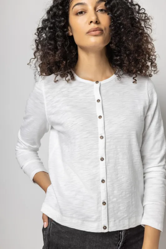 Long Sleeve Button Front Cardigan made by Lilla P