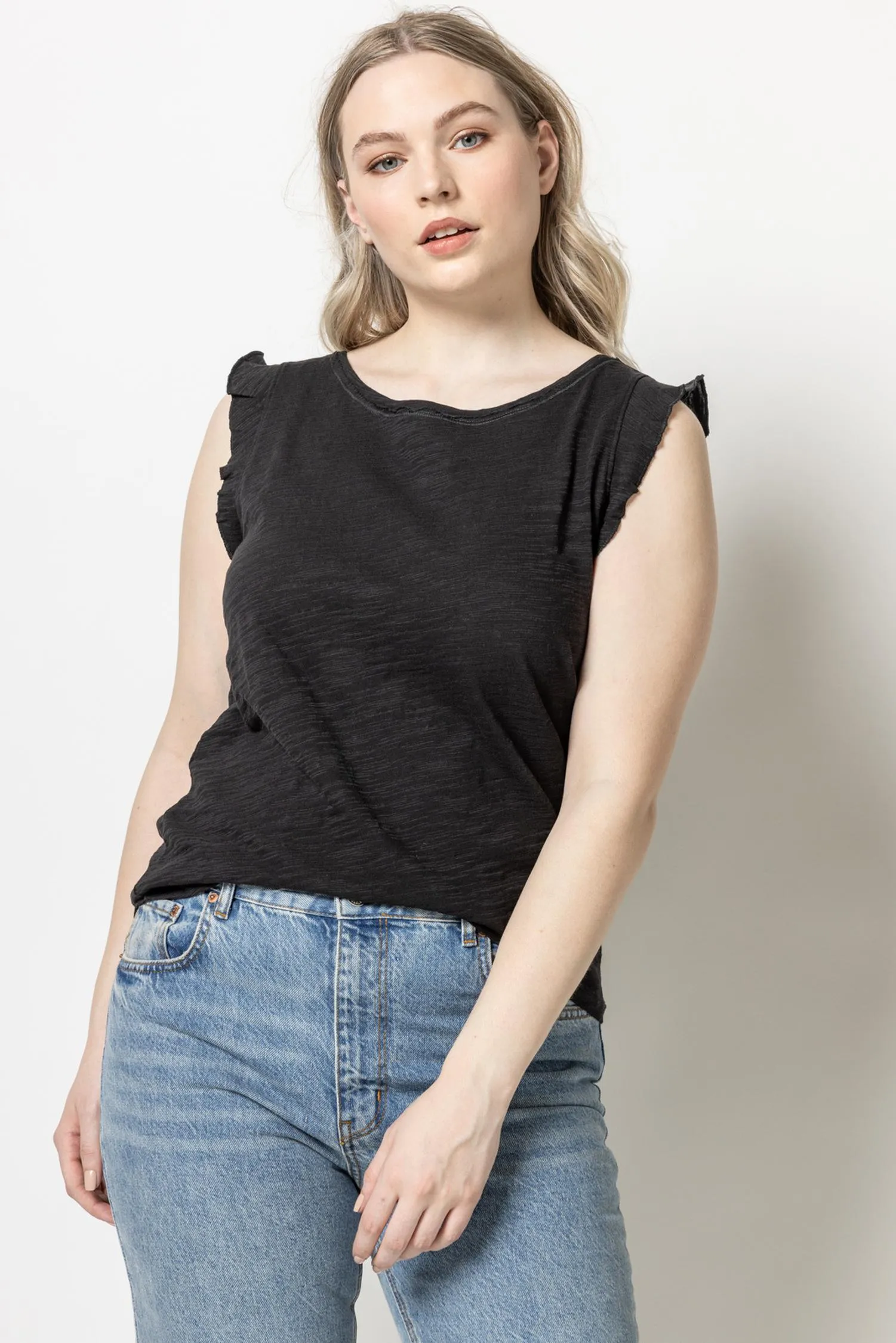 Ruffle Sleeve Tank sold by Lilla P product image thumbnail 3