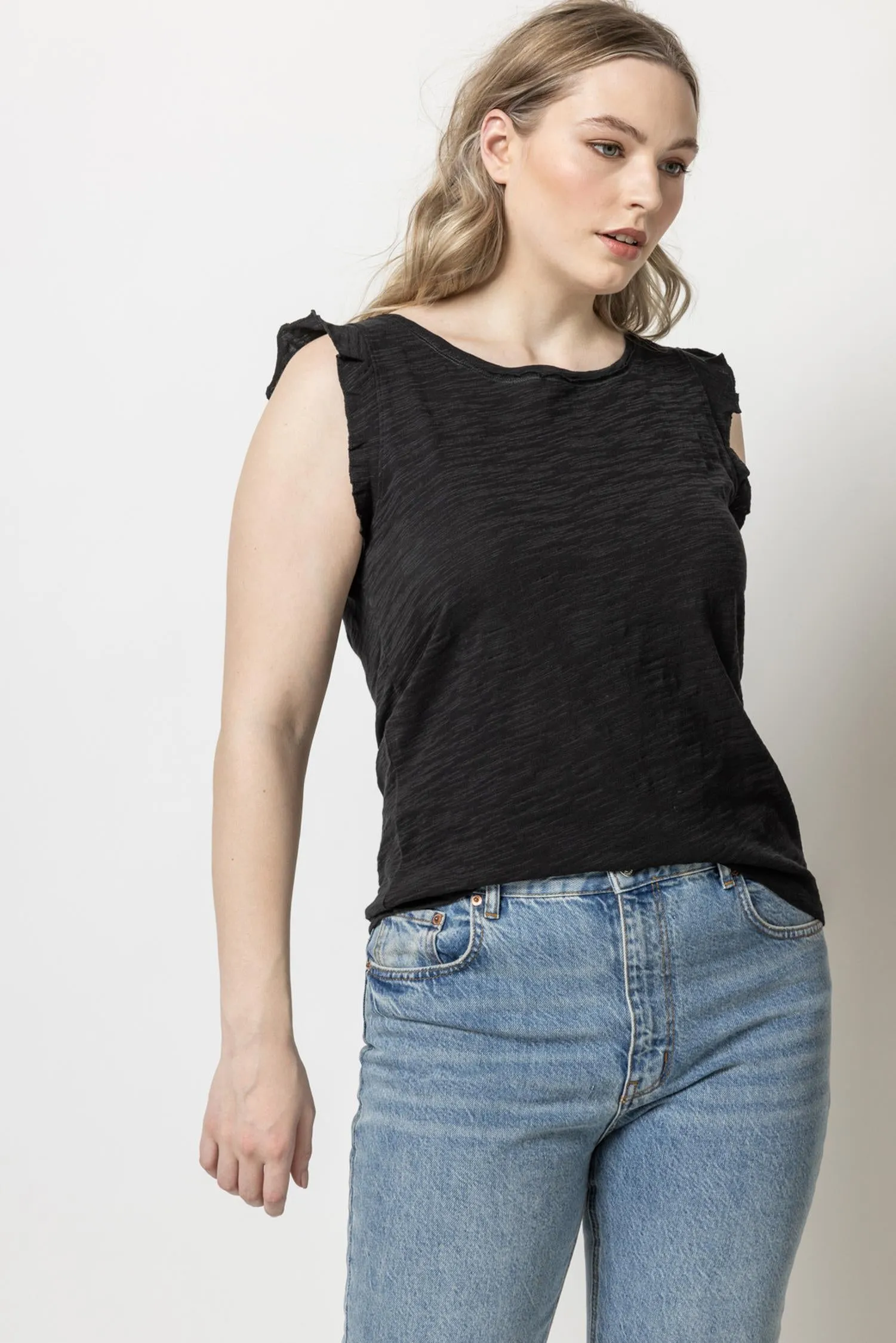 Ruffle Sleeve Tank sold by Lilla P product image thumbnail 5
