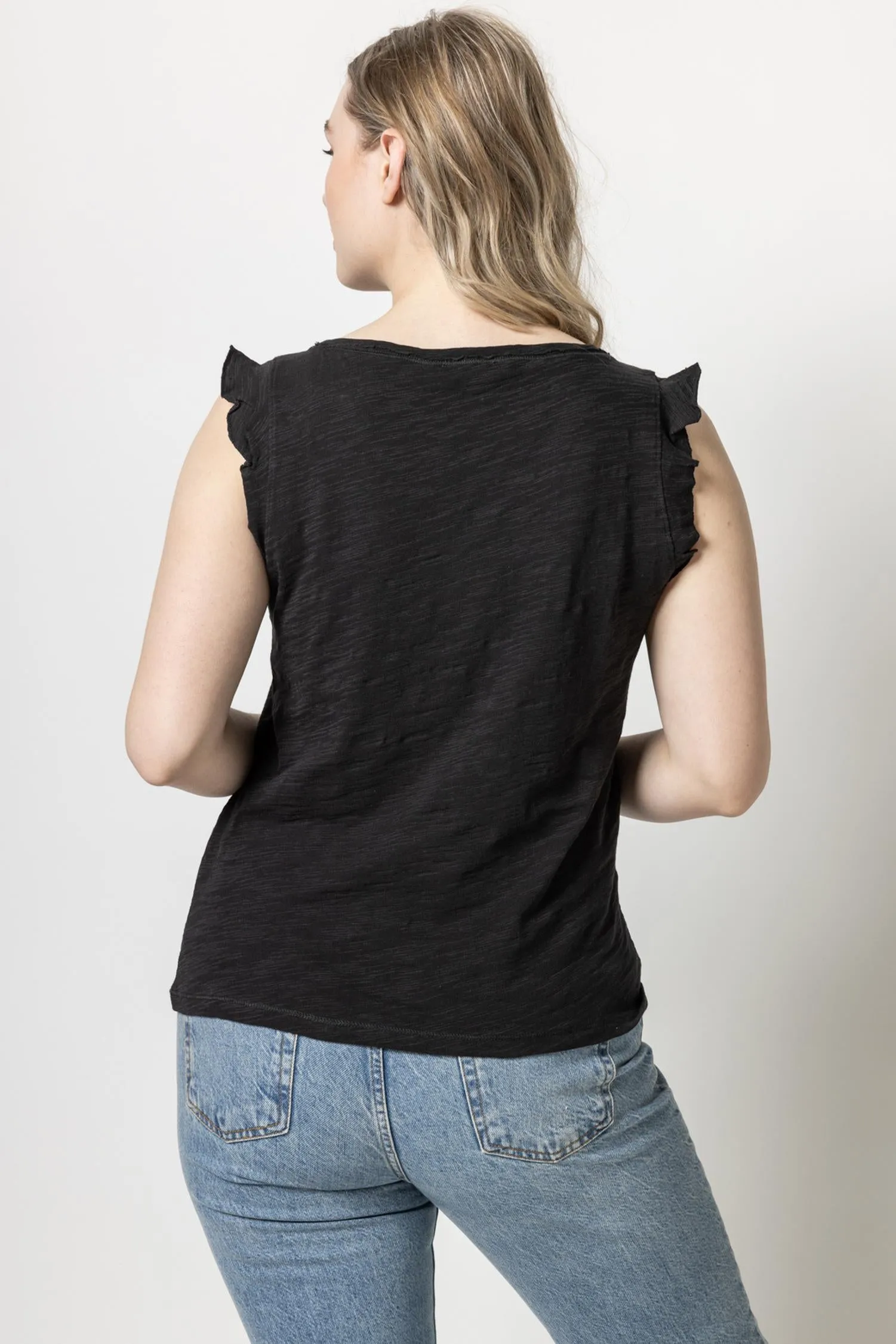 Ruffle Sleeve Tank sold by Lilla P product image thumbnail 4