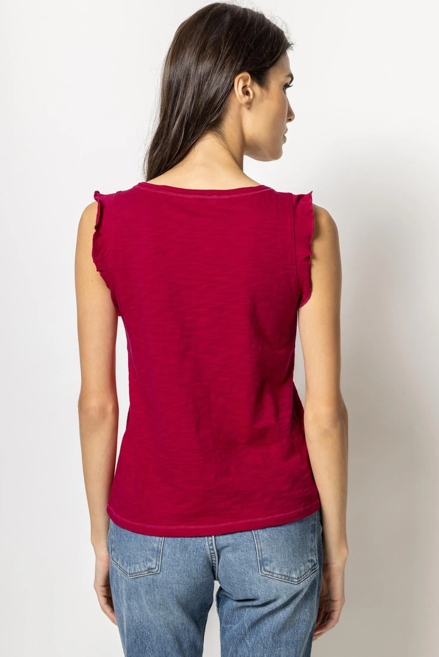 Ruffle Sleeve Tank sold by Lilla P product image thumbnail 2