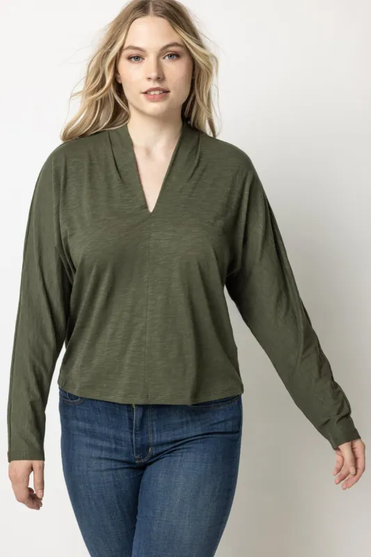 Split Collar Dolman Top sold by Lilla P
