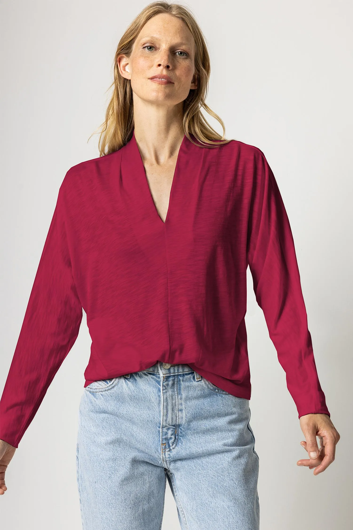 Split Collar Dolman Top sold by Lilla P product image thumbnail 3