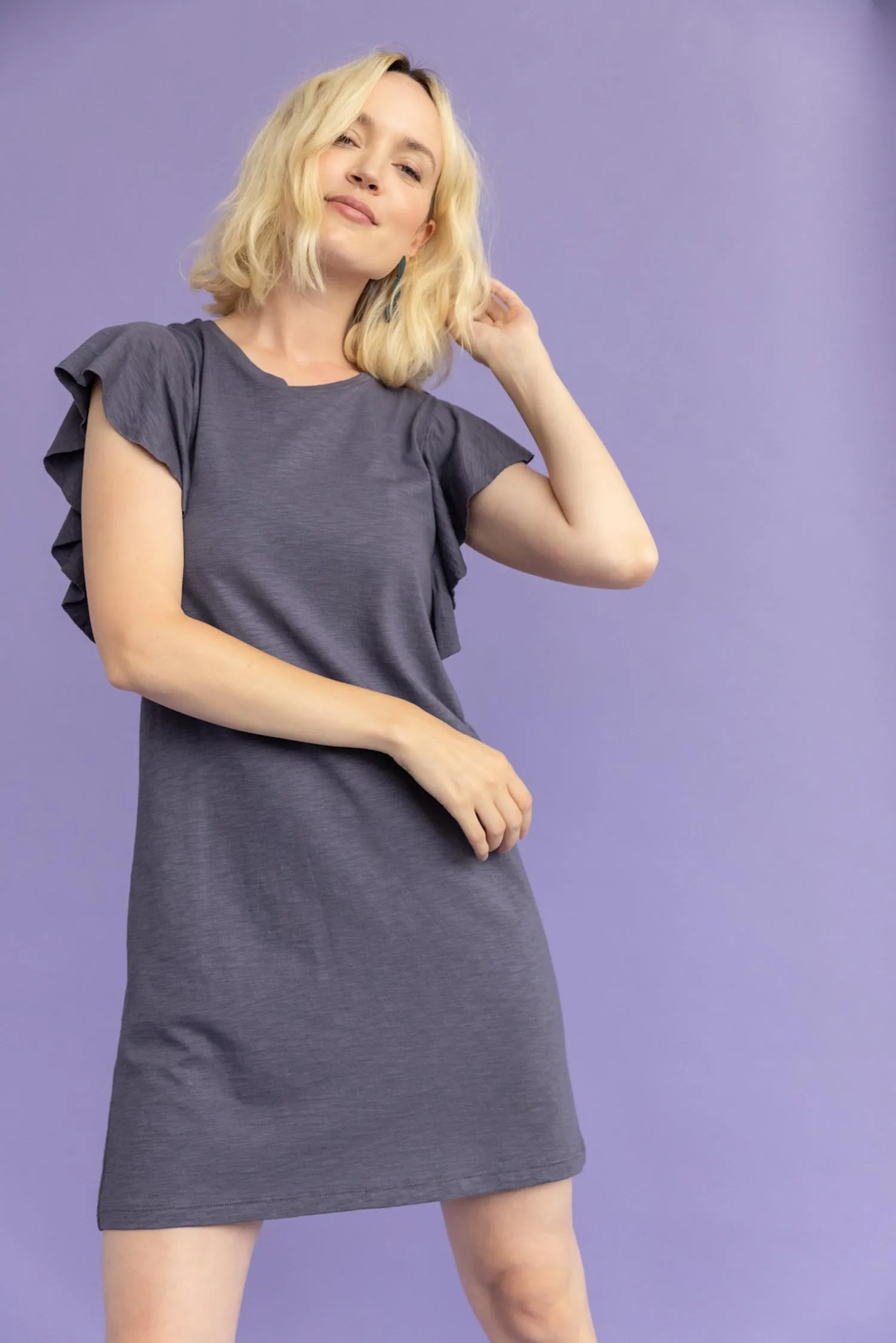 Flutter Sleeve Shift Dress sold by Lilla P product image thumbnail 3