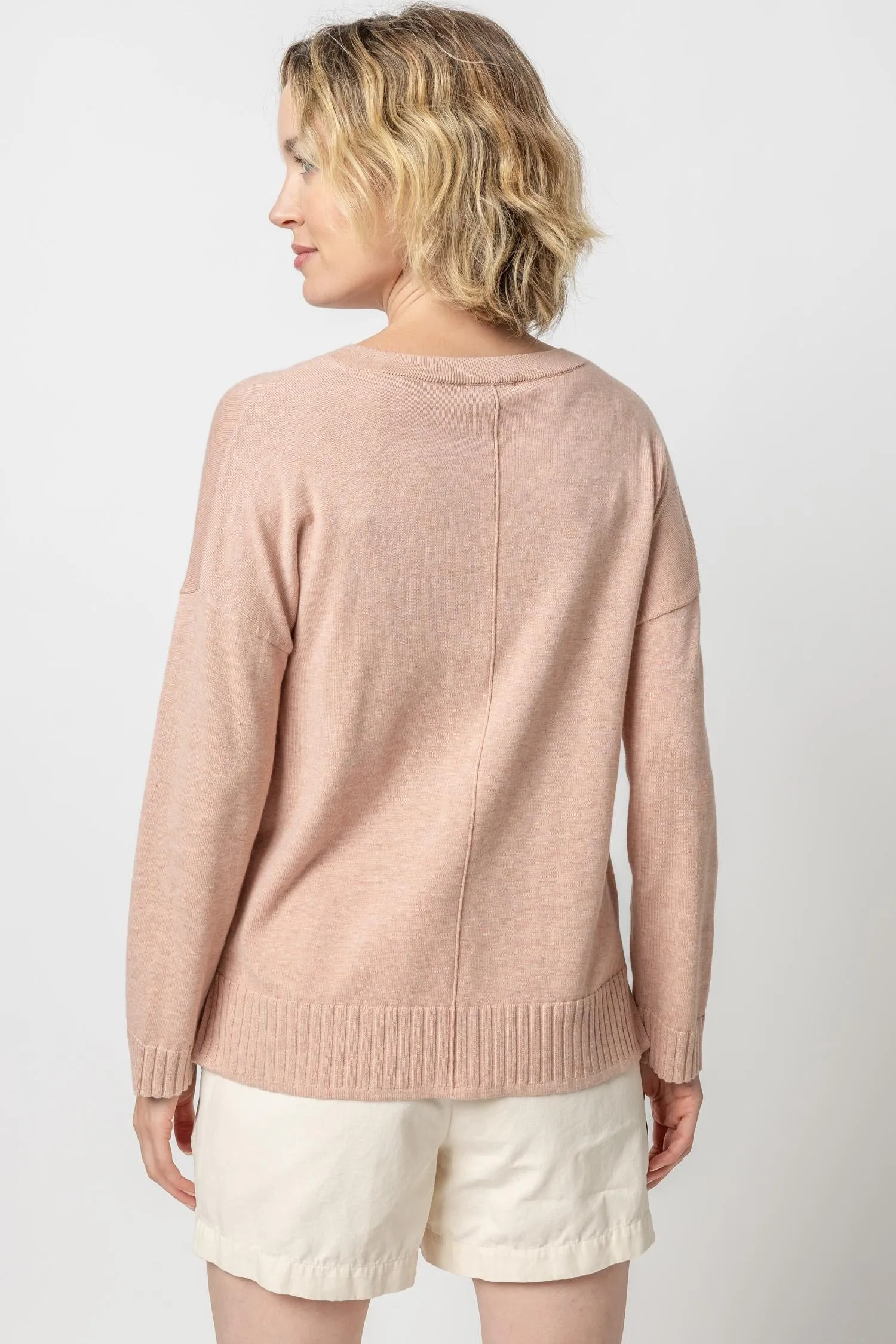 Easy Back Seam V-Neck Sweater sold by Lilla P product image thumbnail 2