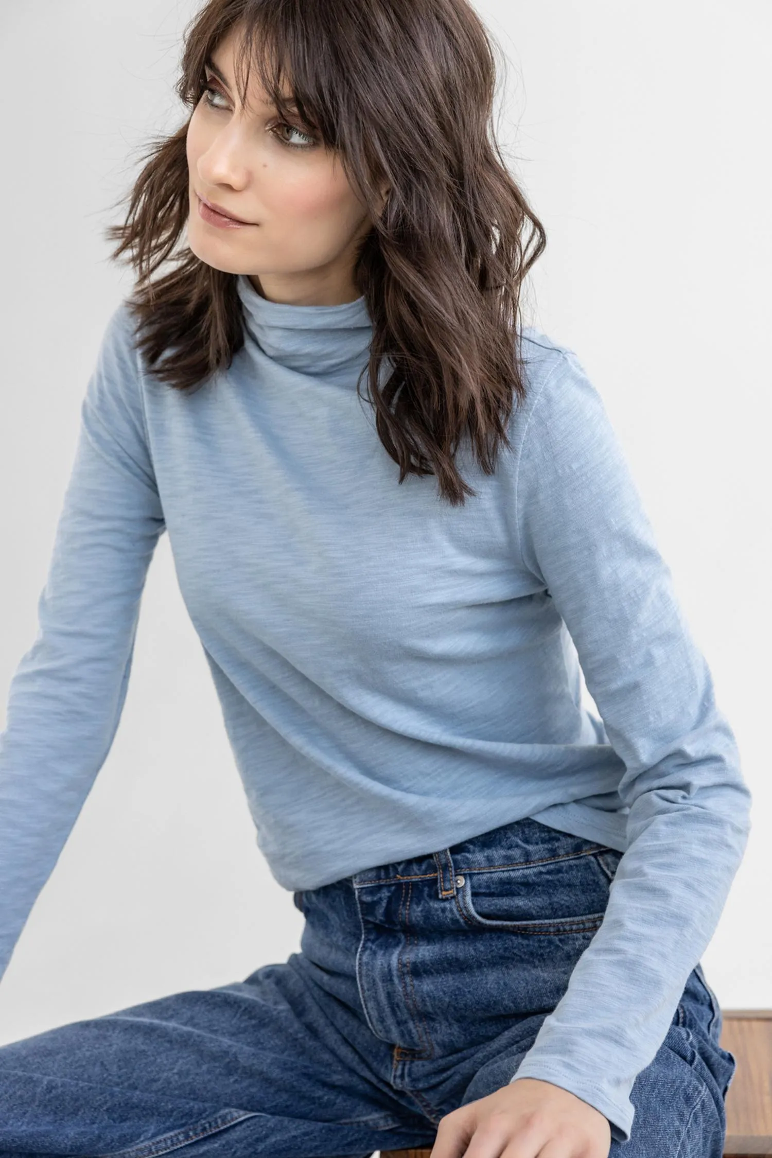 Shirttail Hem Funnel Neck sold by Lilla P product image thumbnail 5