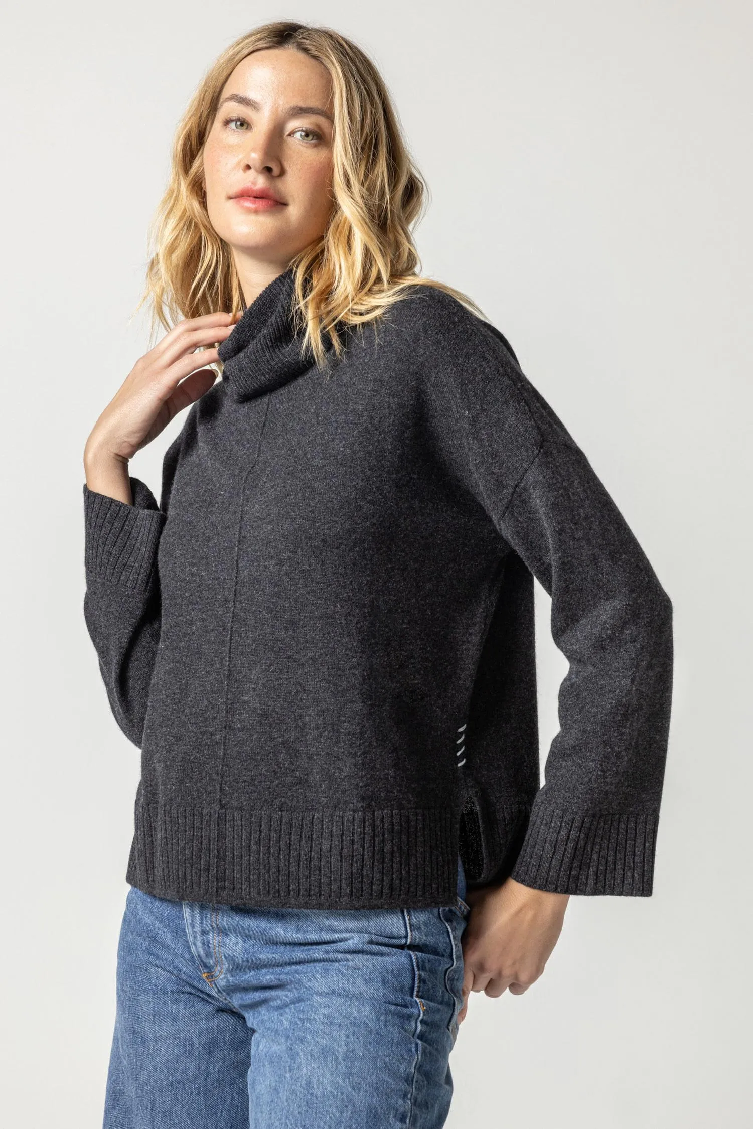 Side Slit Turtleneck Sweater sold by Lilla P product image thumbnail 2