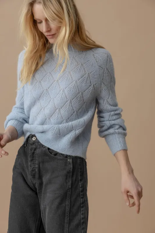 Easy Pointelle Crewneck Sweater sold by Lilla P