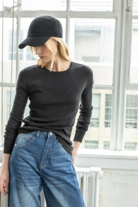 Long Sleeve Raw Edge Crew sold by Lilla P