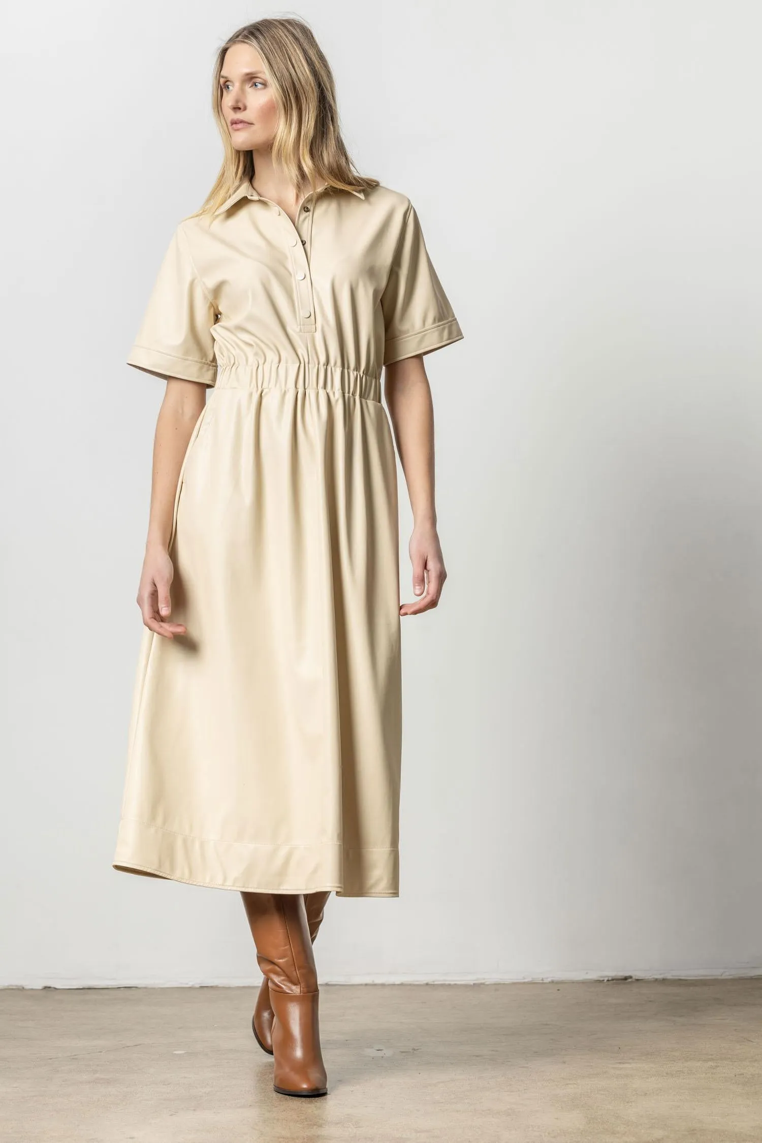 Elastic Waist Short Sleeve Dress sold by Lilla P product image thumbnail 2