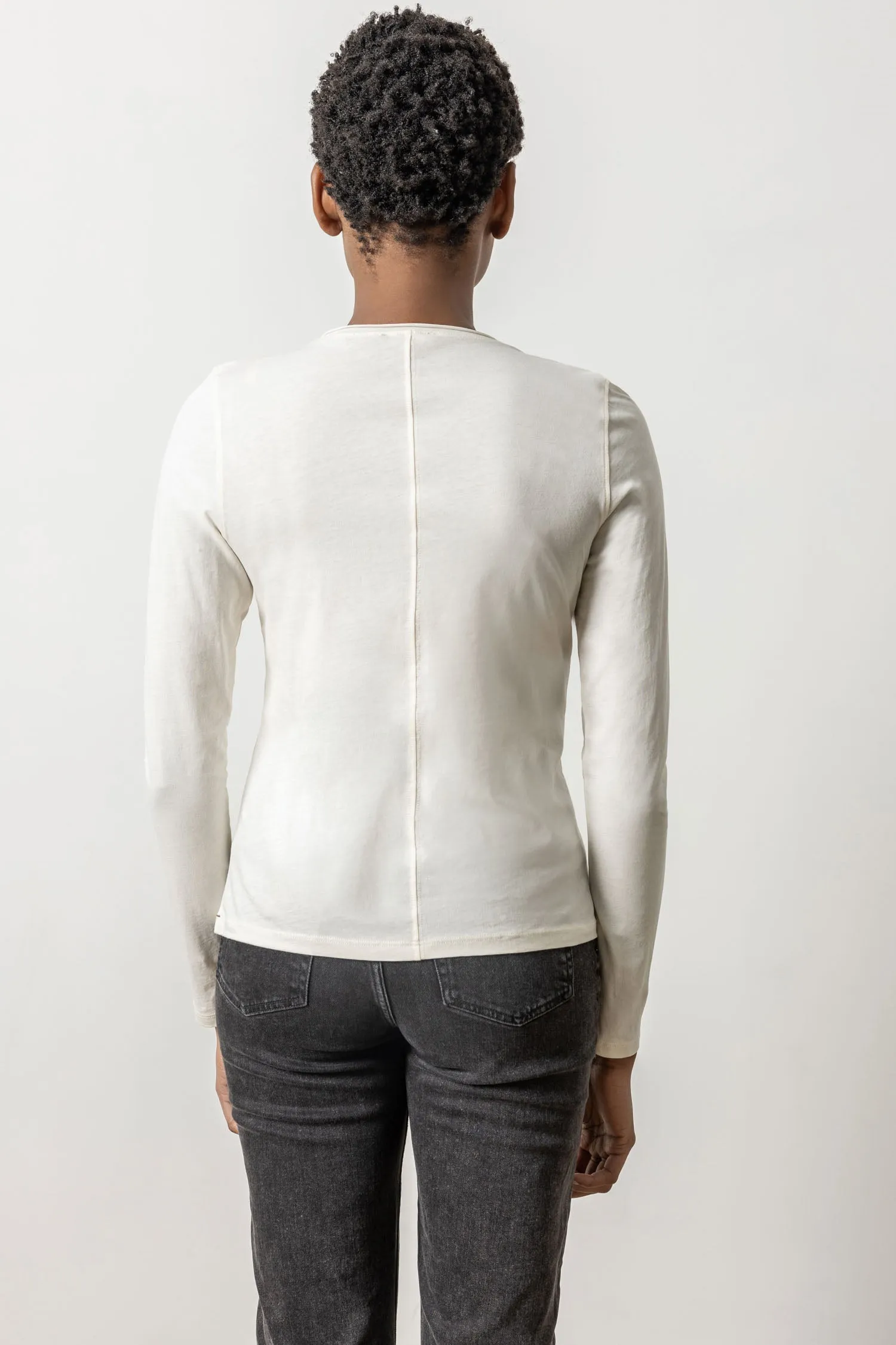 Long Sleeve Rolled Edge Crewneck sold by Lilla P product image thumbnail 5