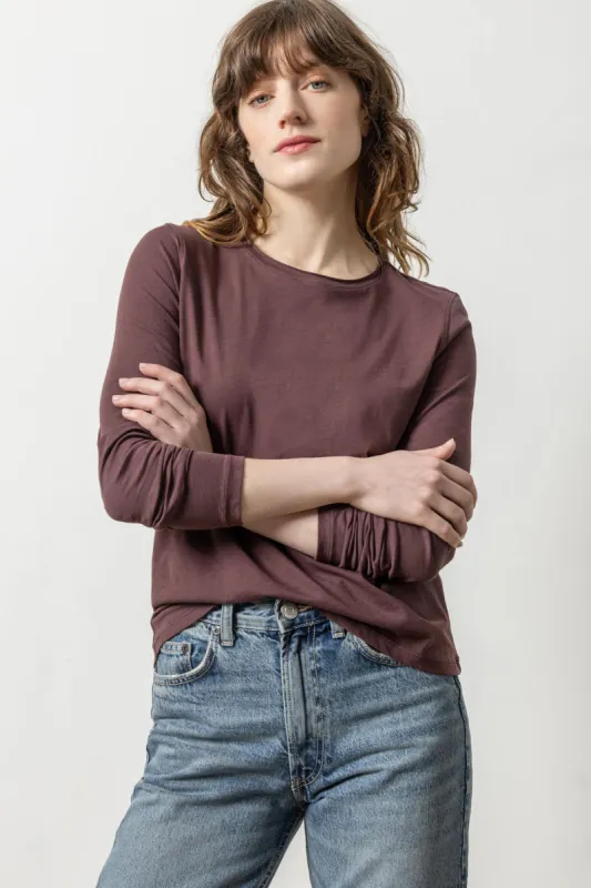 Long Sleeve Rolled Edge Crewneck sold by Lilla P