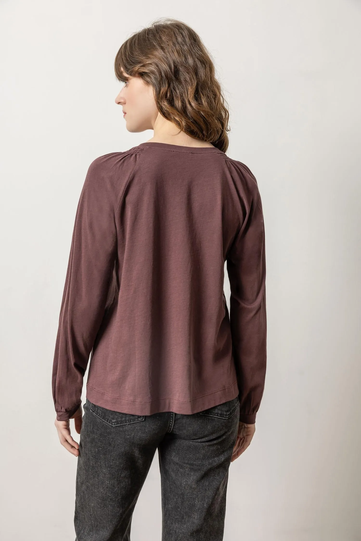 Full Sleeve Smocked V-Neck sold by Lilla P product image thumbnail 4