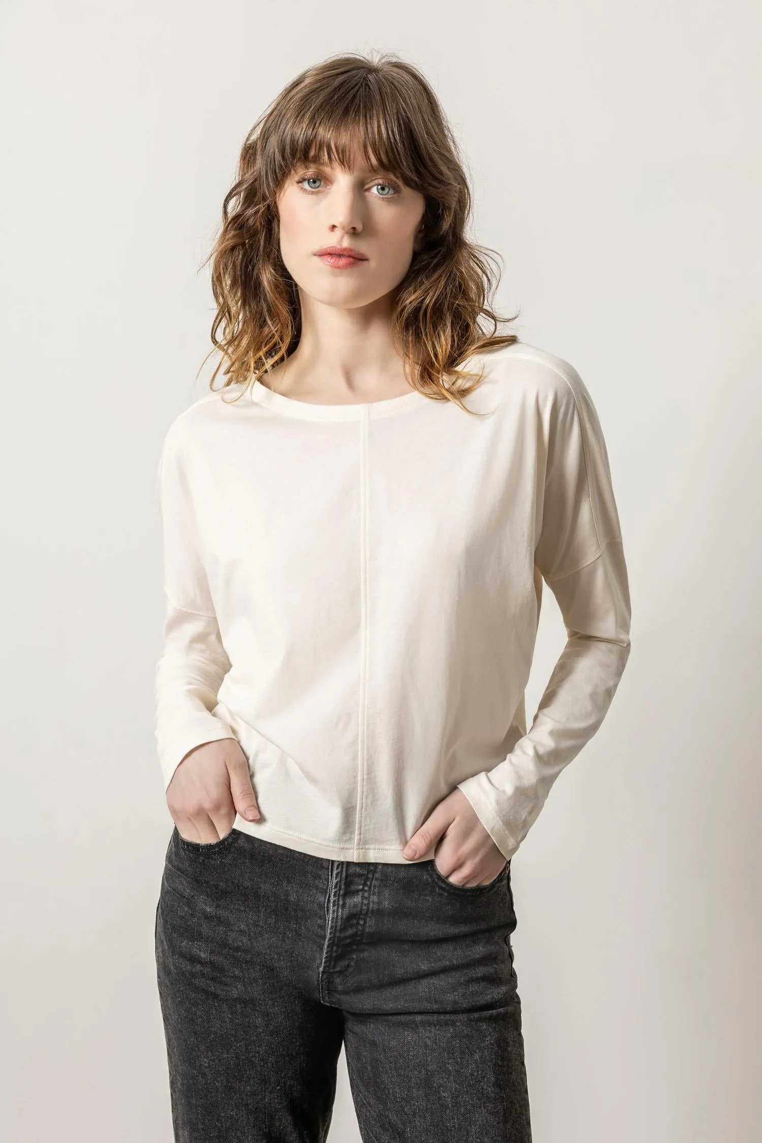 Drop Shoulder Boatneck sold by Lilla P product image thumbnail 2