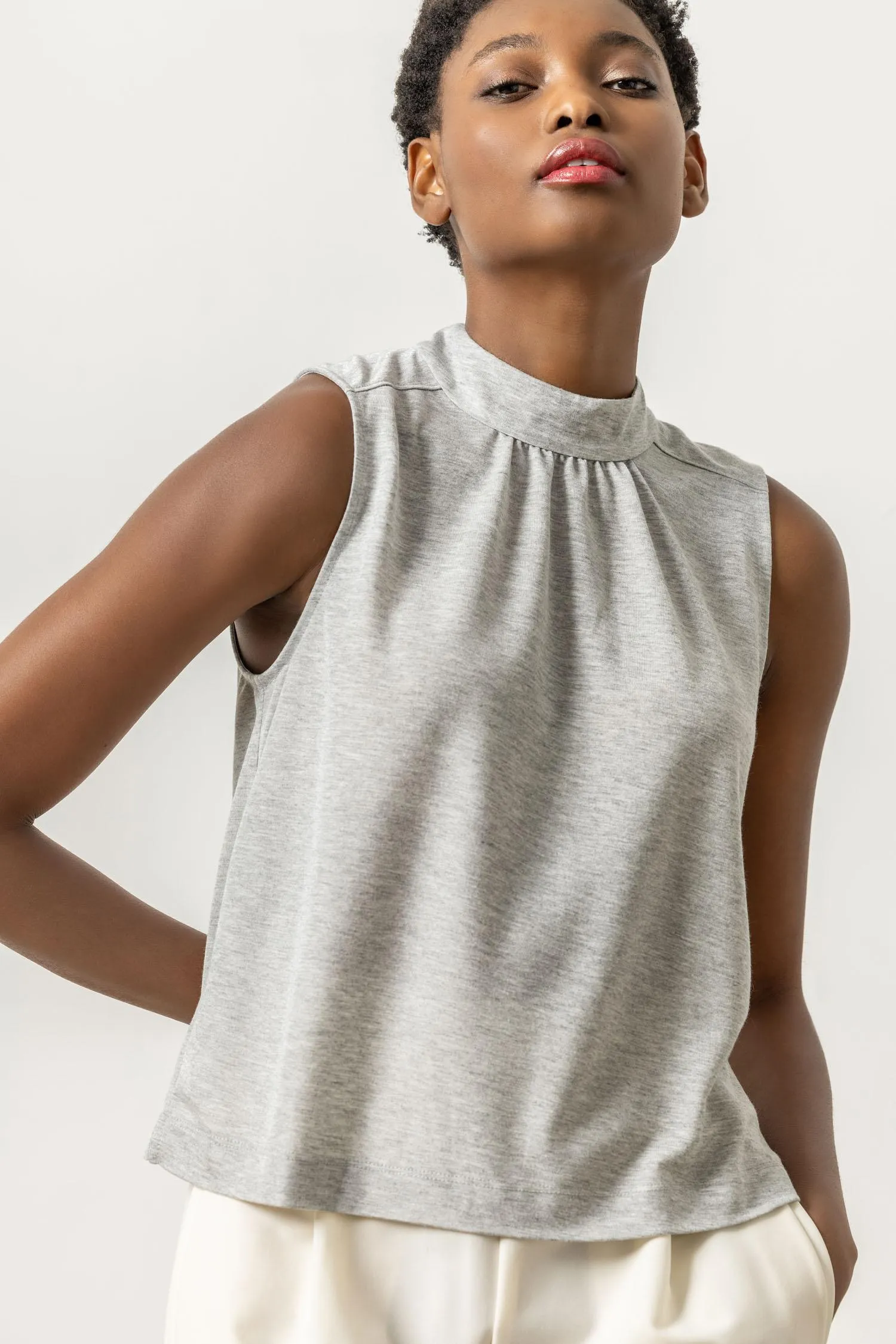 Sparkle Sleeveless Mock Neck sold by Lilla P product image thumbnail 4