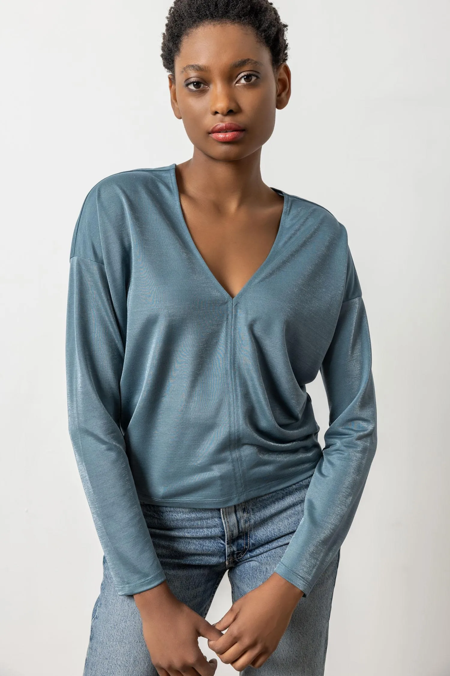 Sparkle Double V Top sold by Lilla P product image thumbnail 3