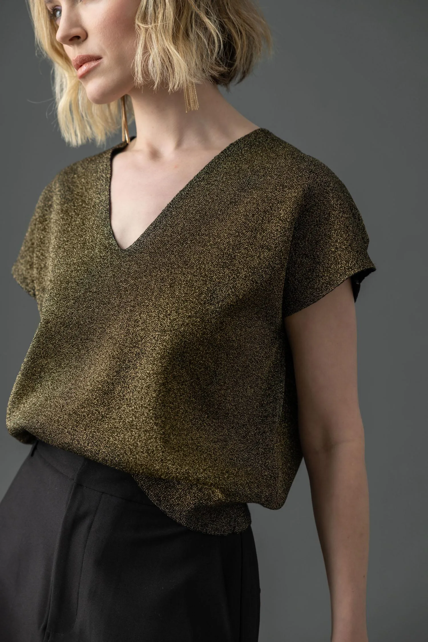 Metallic V-Neck Sweater sold by Lilla P product image thumbnail 5