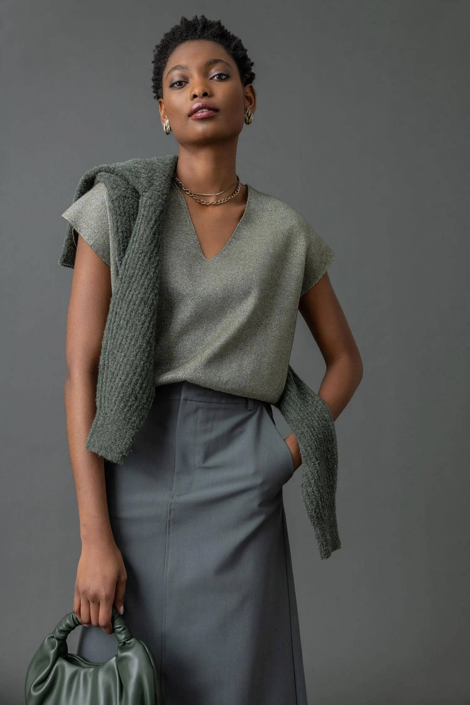 Metallic V-Neck Sweater sold by Lilla P product image thumbnail 2