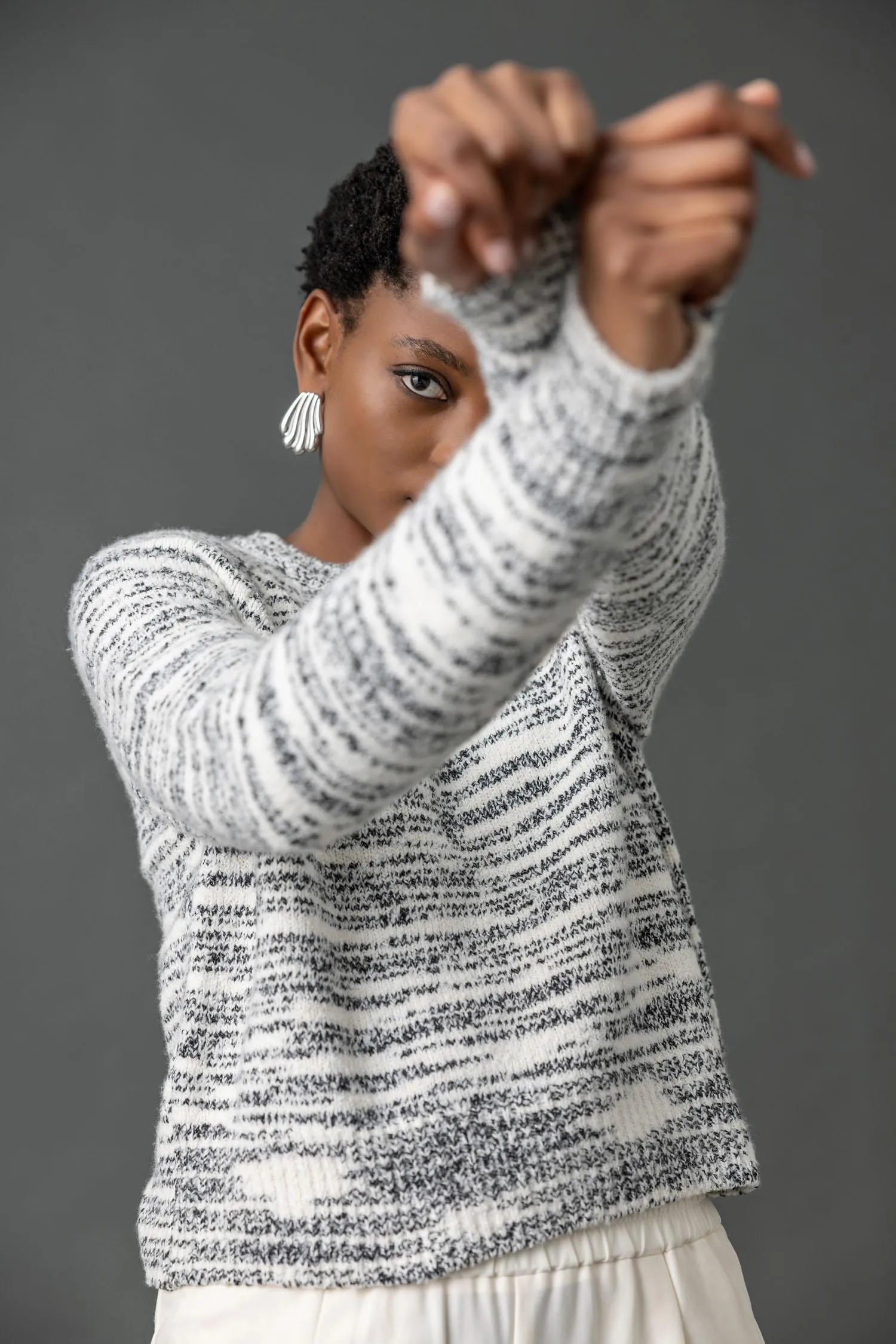 Ribbed Neck Raglan Sweater sold by Lilla P