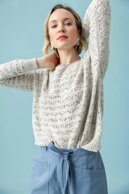 Pointelle Boatneck Sweater sold by Lilla P