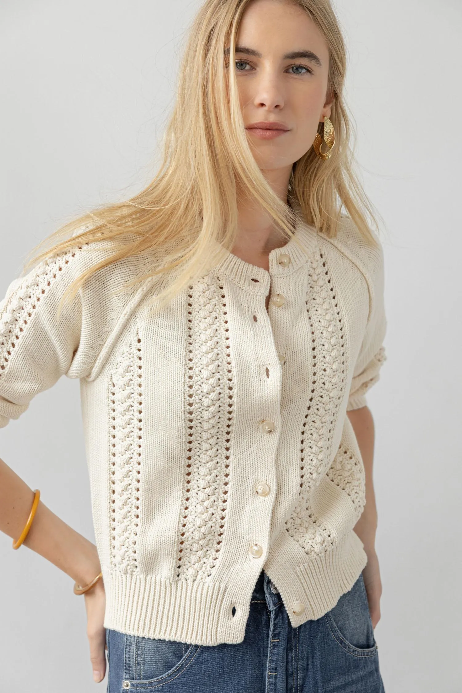 3/4 Sleeve Raglan Cardigan sold by Lilla P product image thumbnail 5
