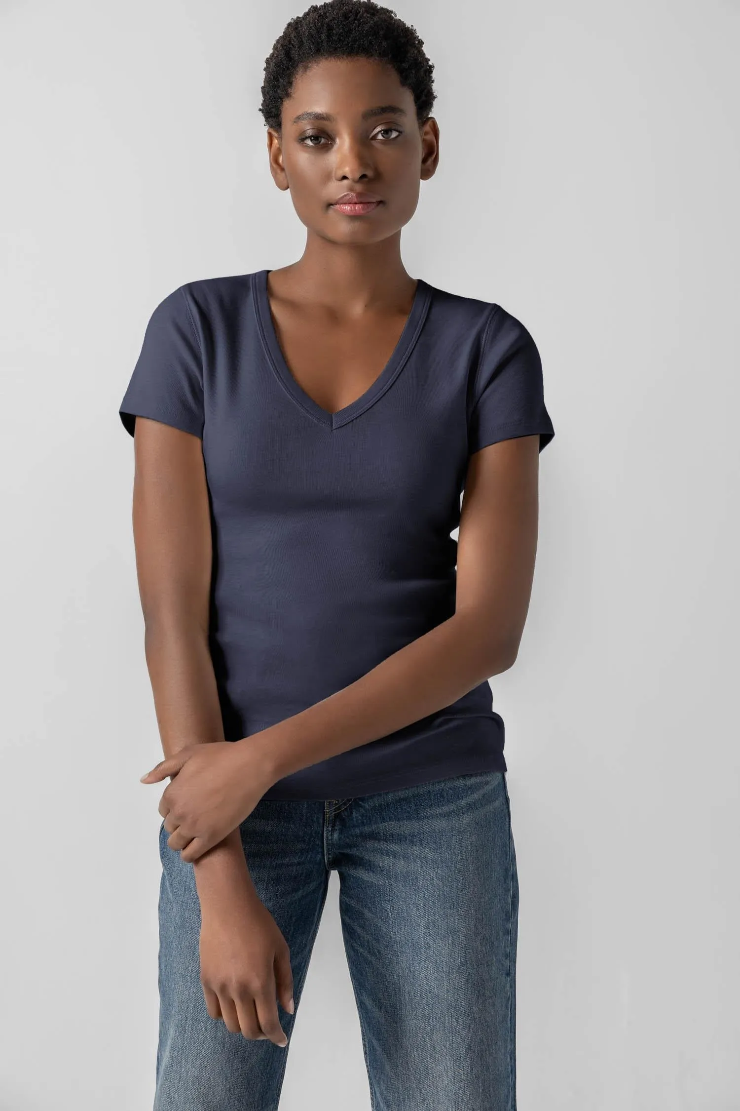 Short Sleeve V-Neck sold by Lilla P product image thumbnail 5