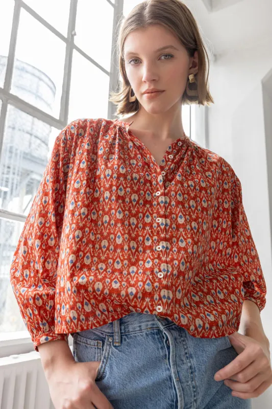 Long Sleeve Shirred Blouse sold by Lilla P