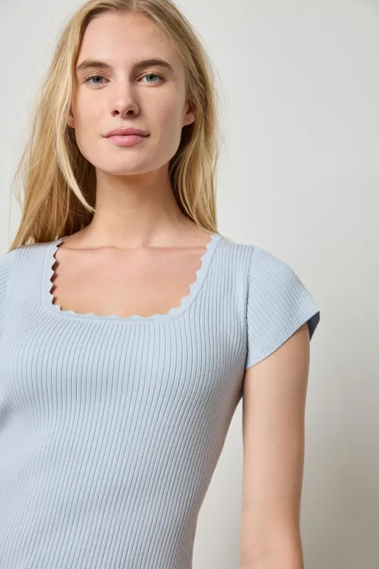Cap Sleeve Scallop Neck Sweater sold by Lilla P