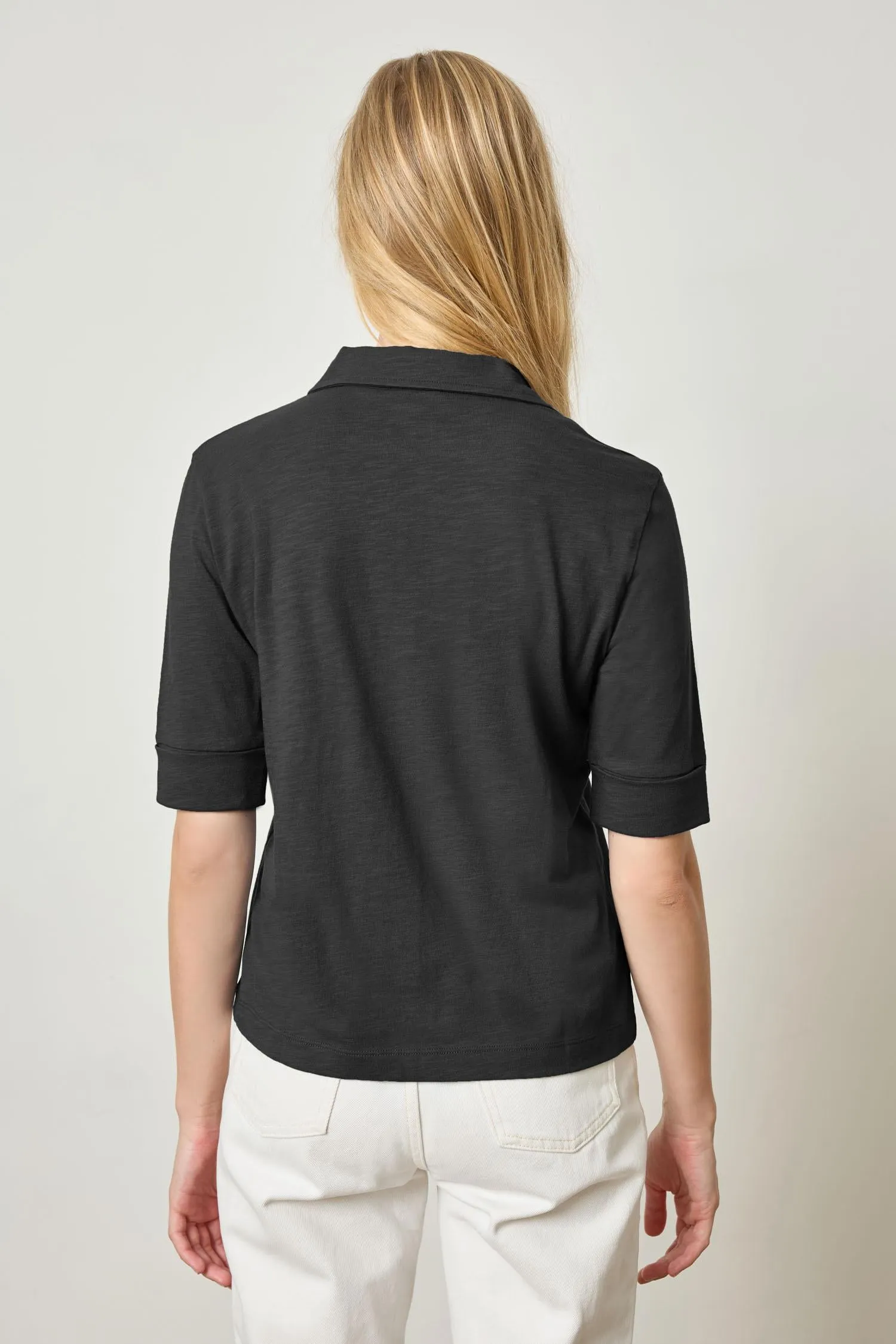 Elbow Sleeve Collared Tee sold by Lilla P product image thumbnail 2