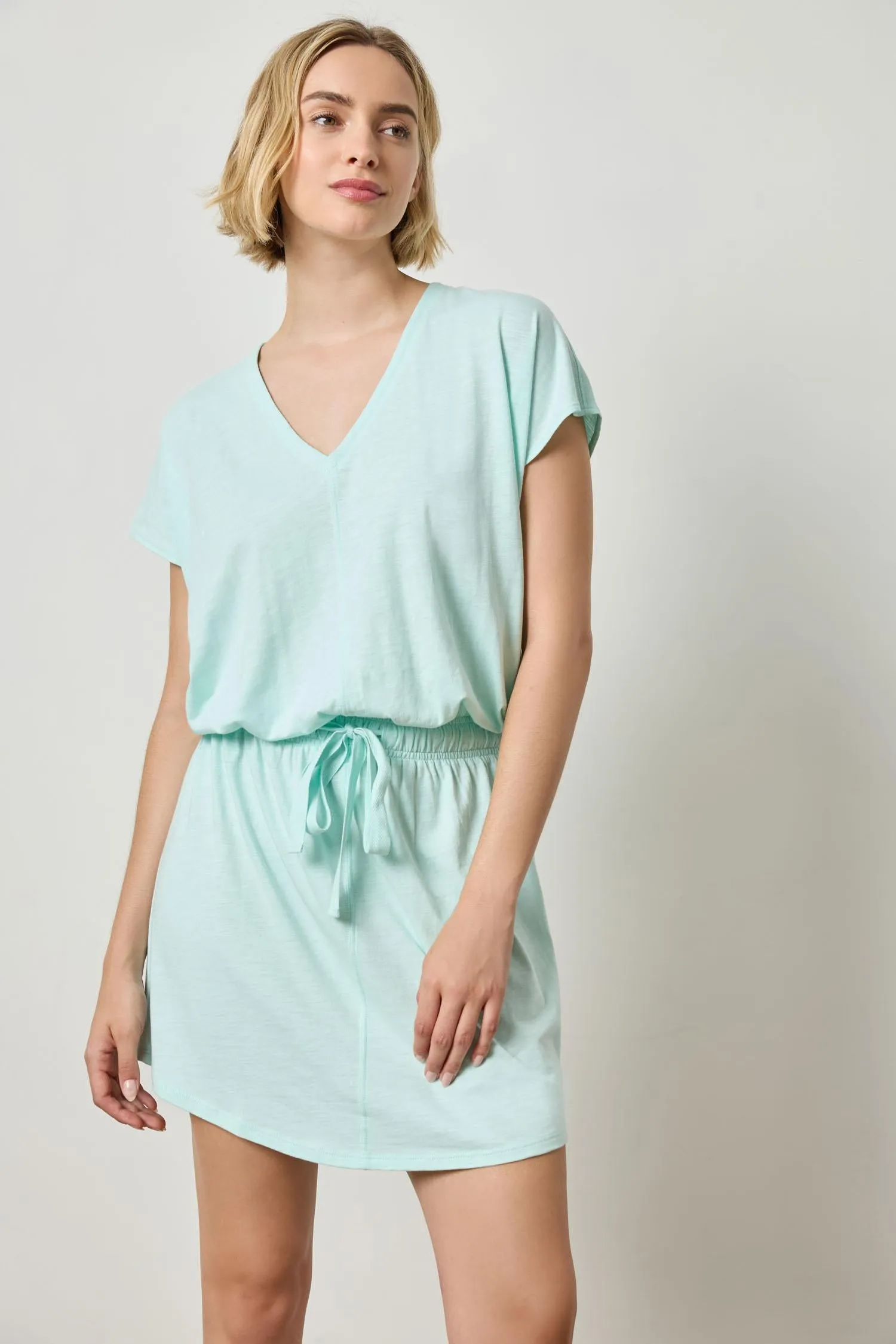 Elastic Waist V-Neck Dress sold by Lilla P product image thumbnail 3