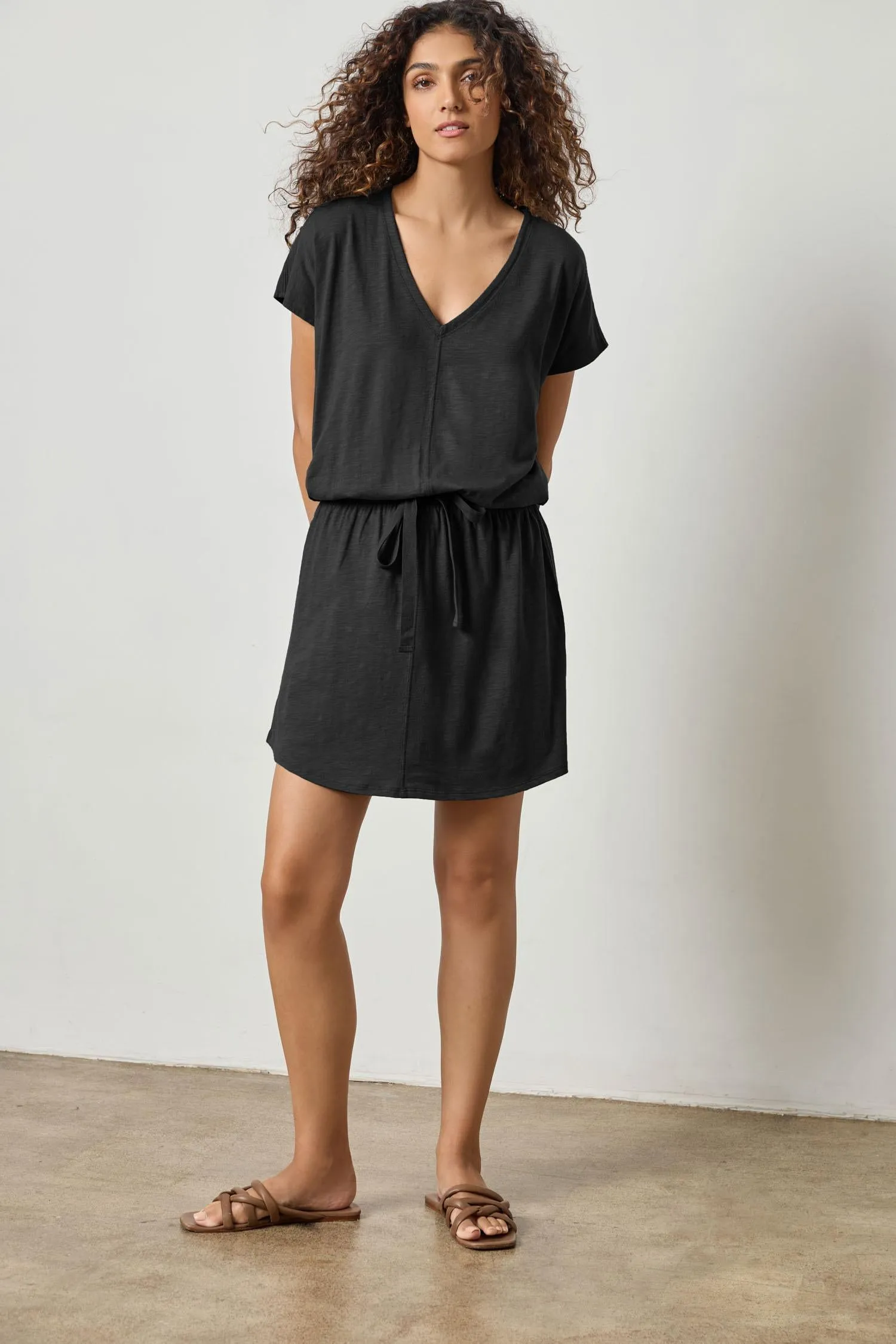 Elastic Waist V-Neck Dress sold by Lilla P product image thumbnail 5