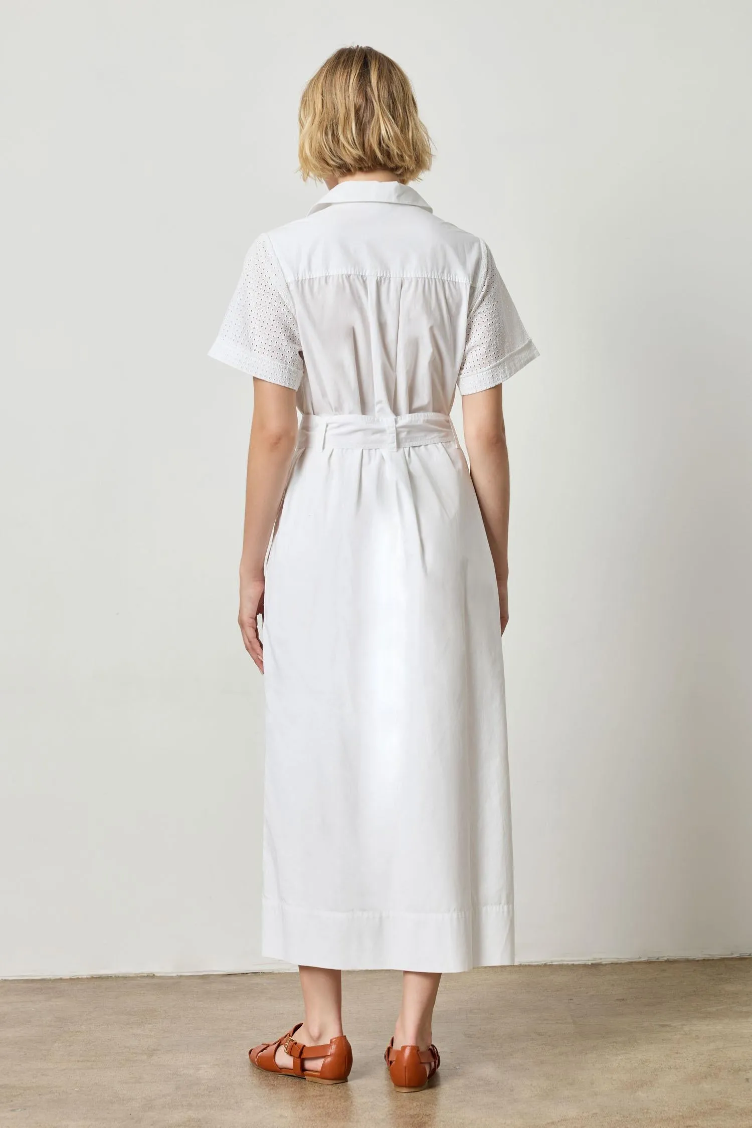 Eyelet Trim Maxi Shirt Dress sold by Lilla P product image thumbnail 5