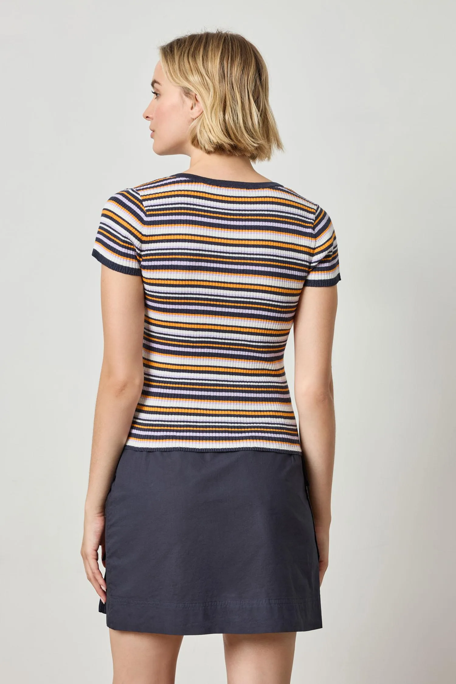 Striped Short Sleeve Henley sold by Lilla P product image thumbnail 4