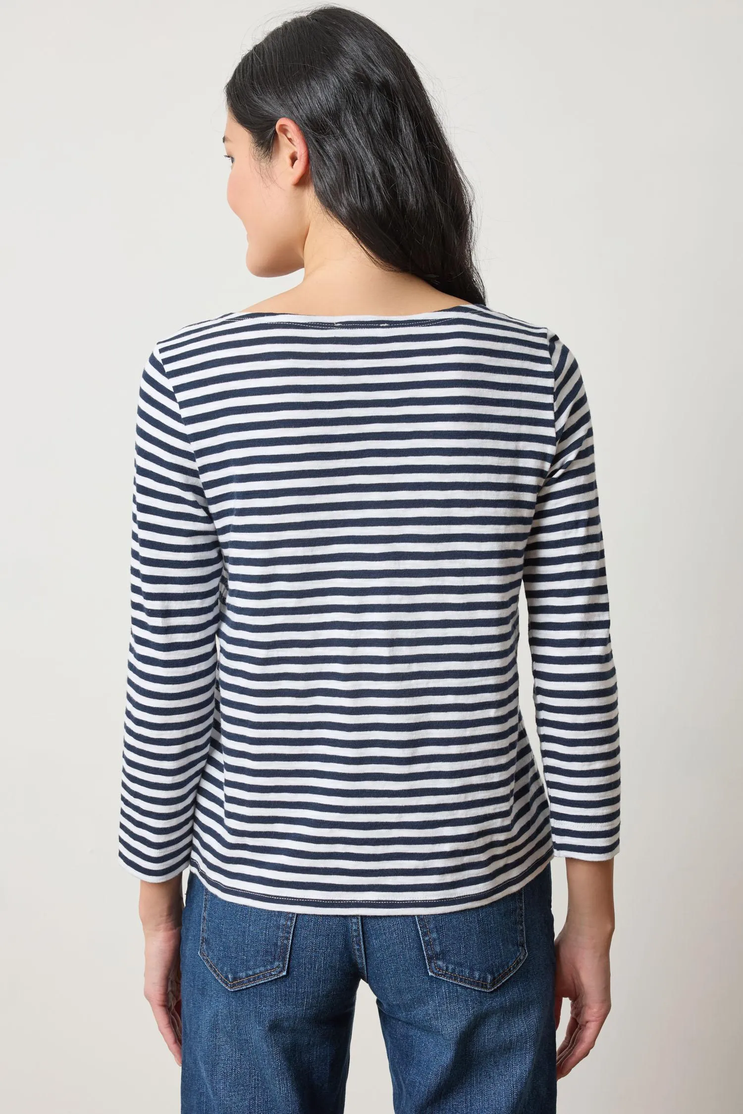 3/4 Sleeve Striped Boatneck sold by Lilla P product image thumbnail 5