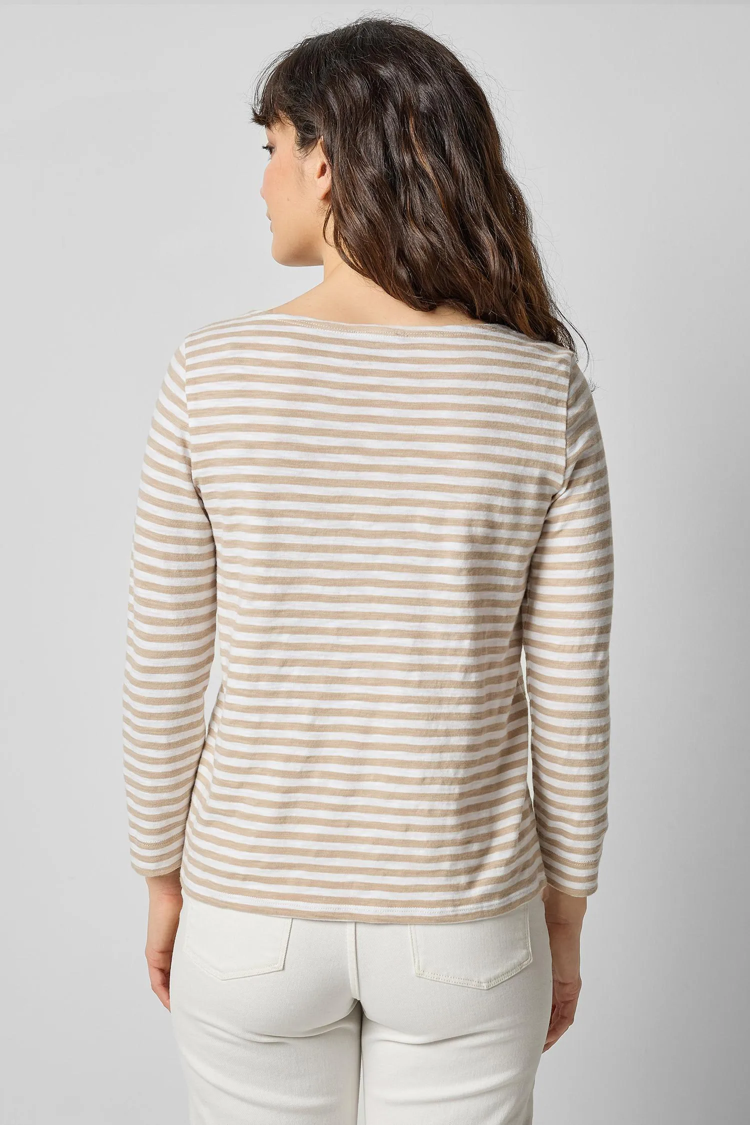3/4 Sleeve Striped Boatneck sold by Lilla P product image thumbnail 2