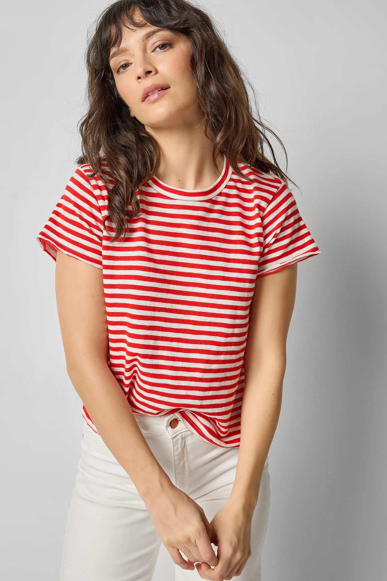 Striped Cap Sleeve Crewneck sold by Lilla P