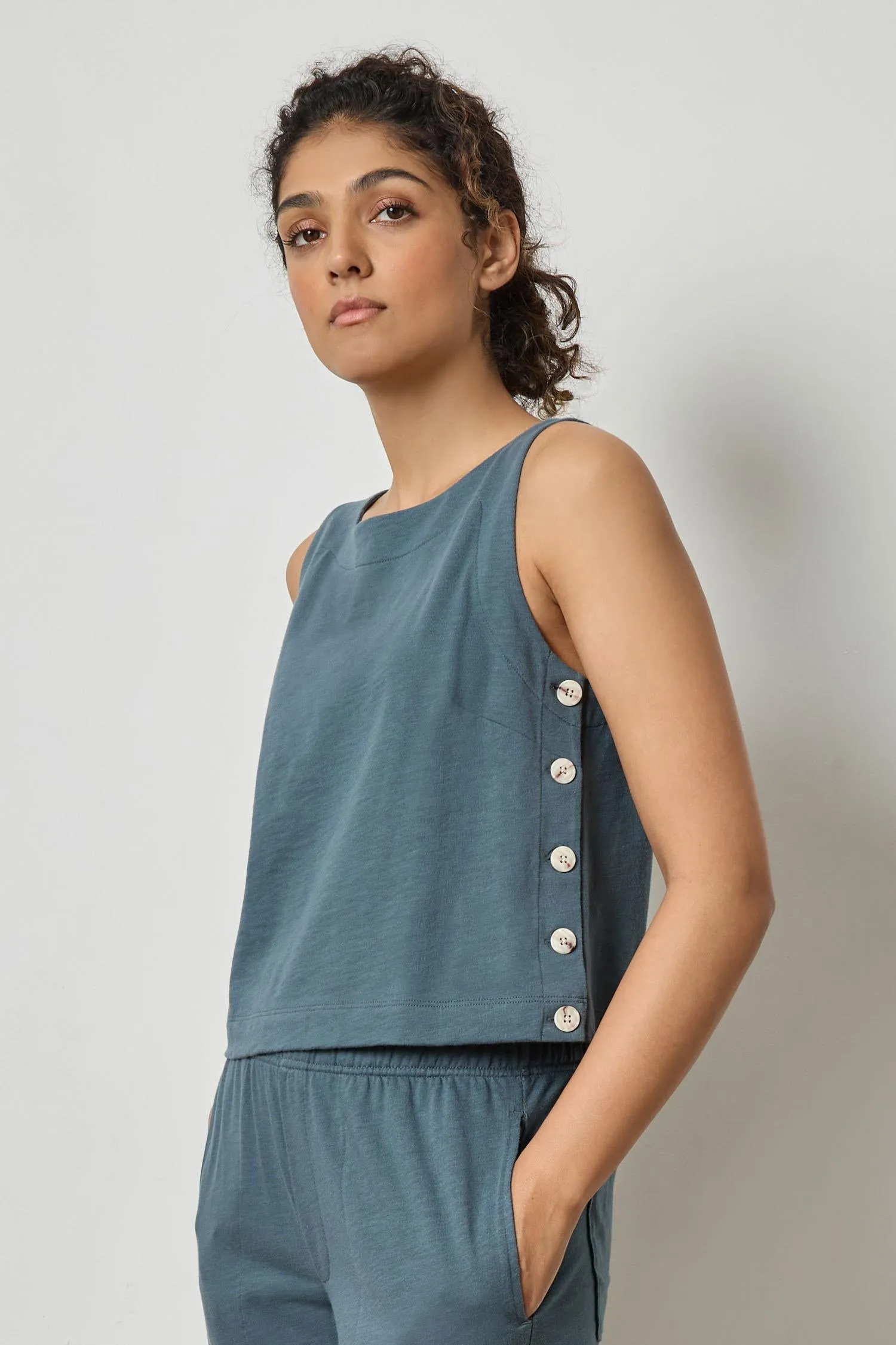 Side Button Tank sold by Lilla P product image thumbnail 3