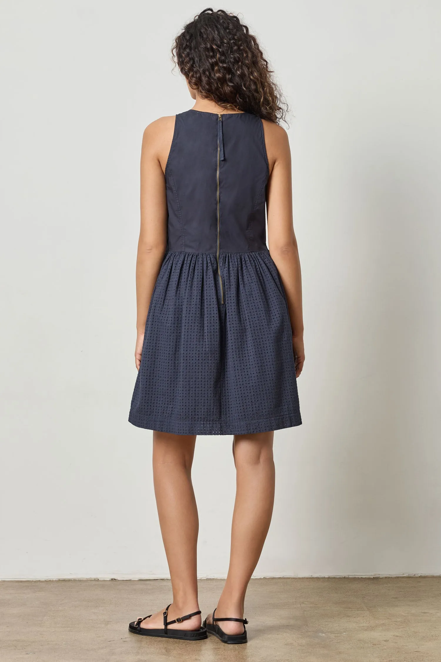 Eyelet High Neck Mini Dress sold by Lilla P product image thumbnail 4