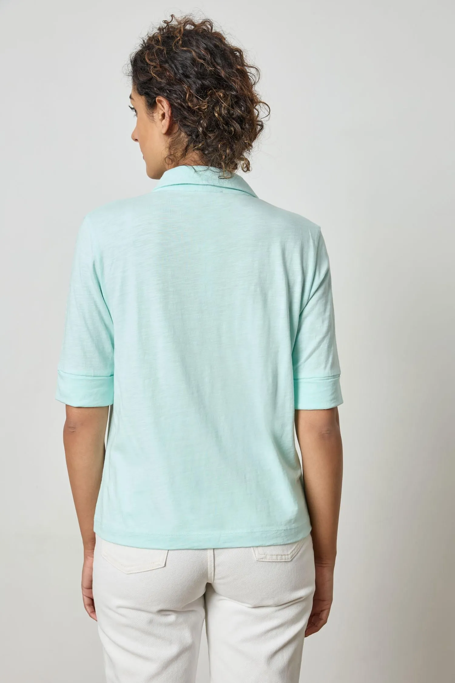 Elbow Sleeve Collared Tee sold by Lilla P product image thumbnail 4