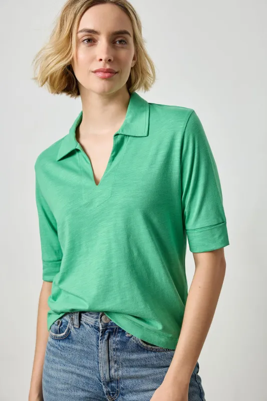 Elbow Sleeve Collared Tee sold by Lilla P