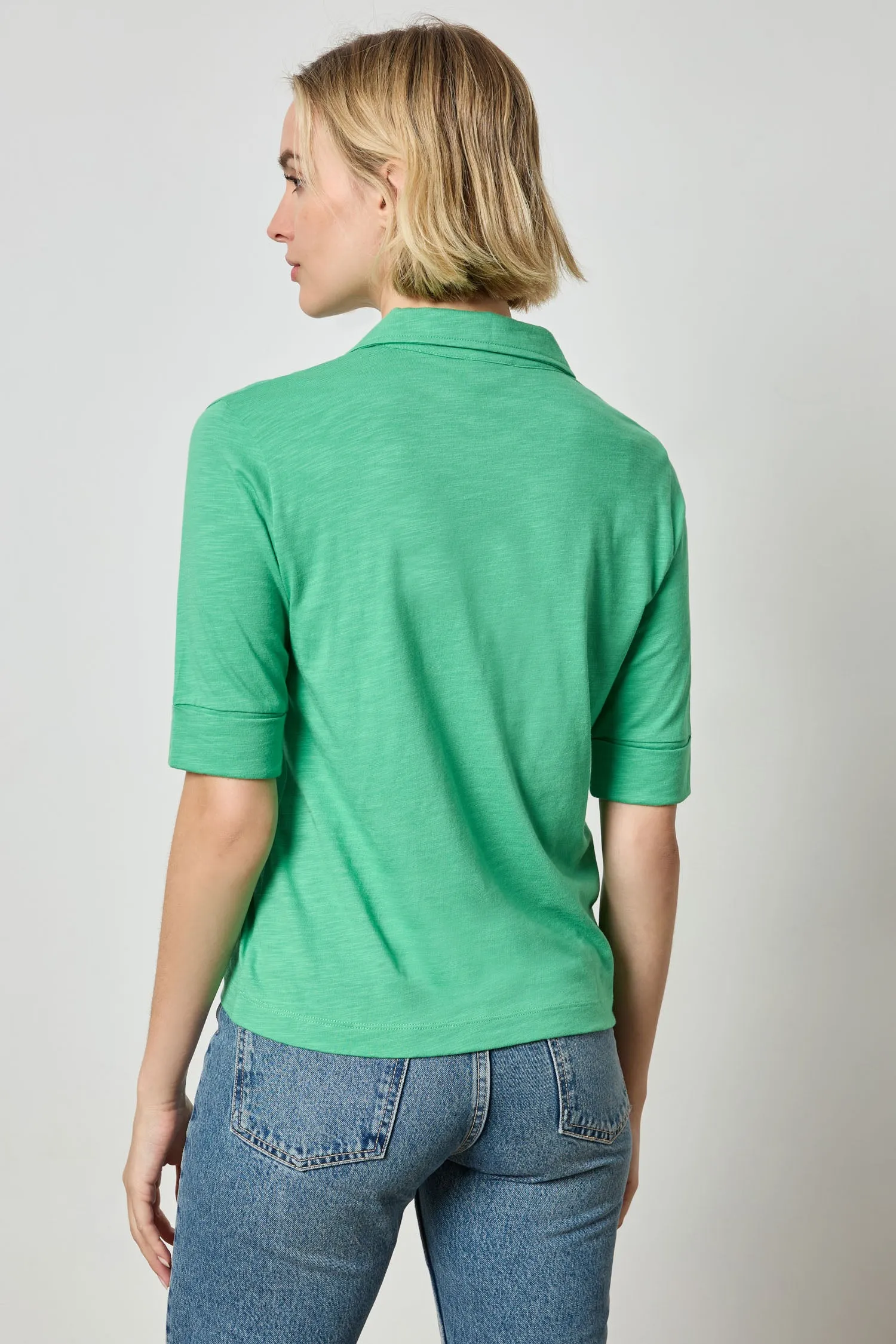 Elbow Sleeve Collared Tee sold by Lilla P product image thumbnail 2