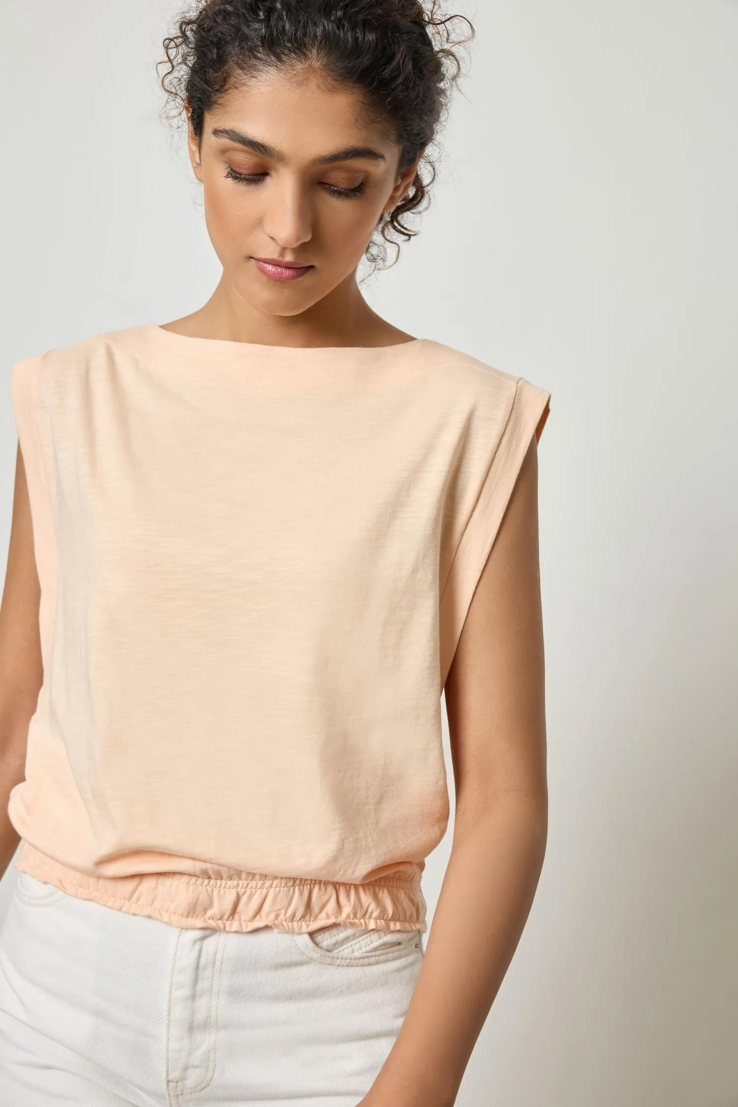 Elastic Hem Boatneck Top sold by Lilla P product image thumbnail 5