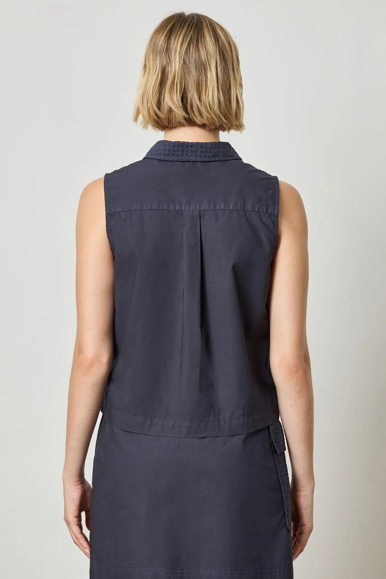 Eyelet Collar Sleeveless Shirt sold by Lilla P product image thumbnail 4