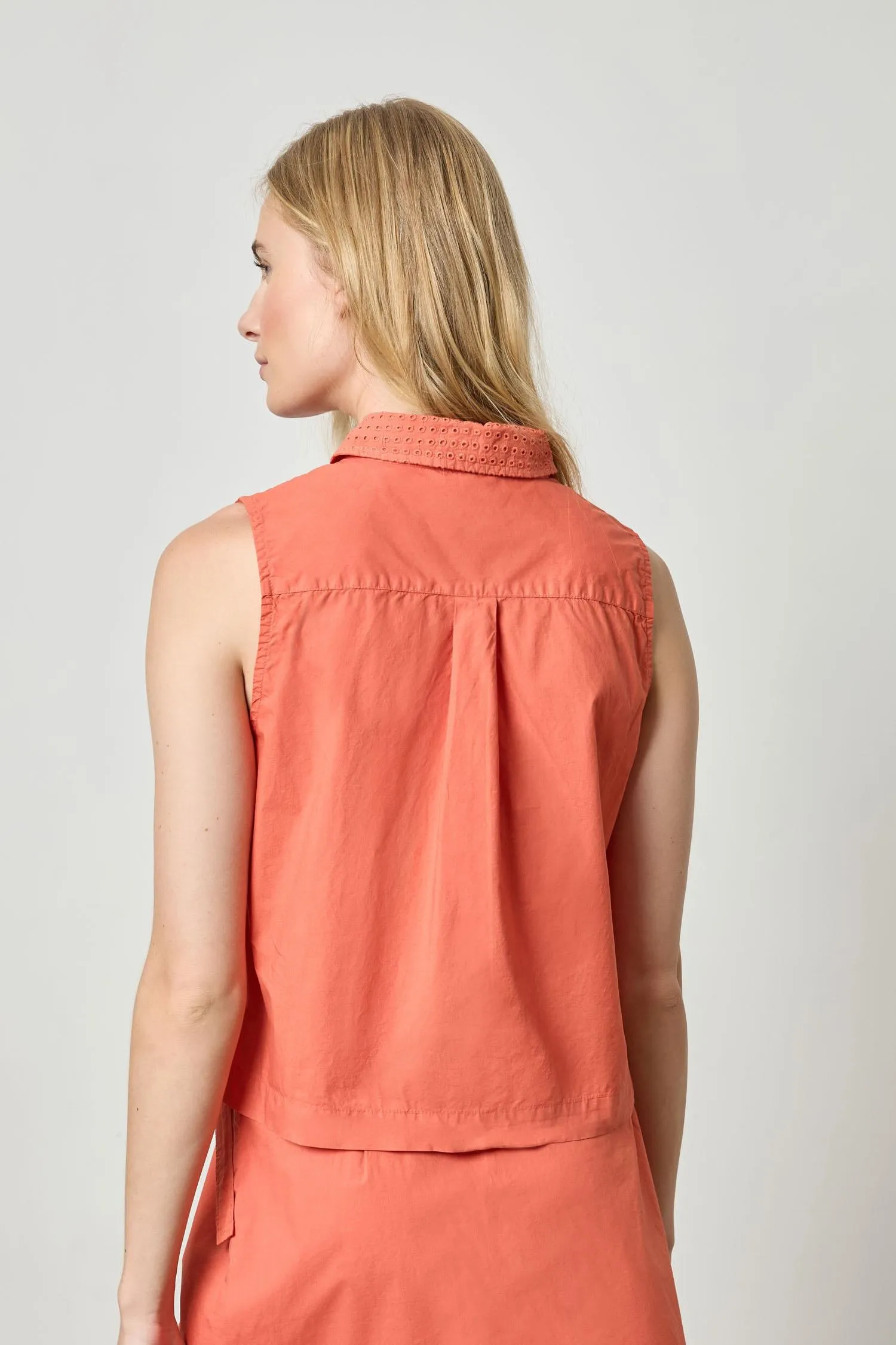 Eyelet Collar Sleeveless Shirt sold by Lilla P product image thumbnail 2