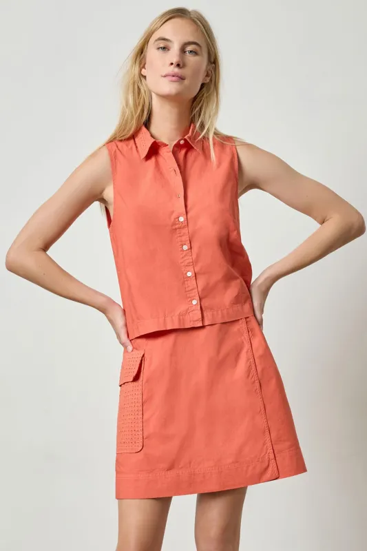 Eyelet Collar Sleeveless Shirt made by Lilla P