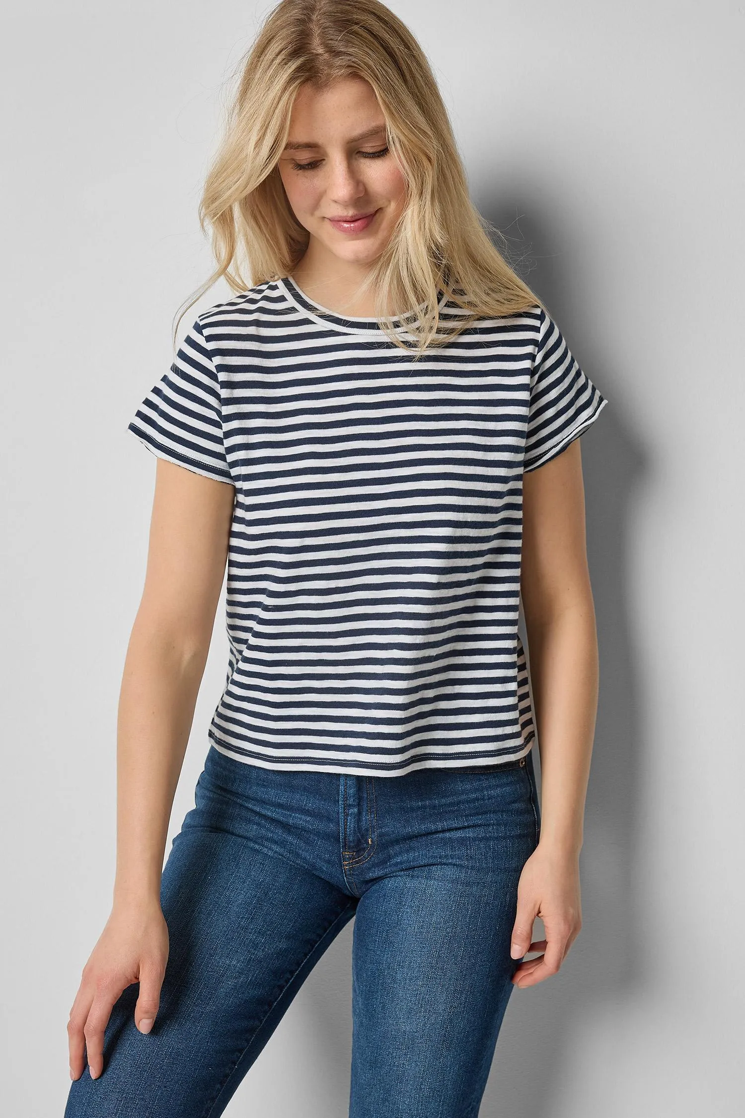 Striped Cap Sleeve Crewneck sold by Lilla P product image thumbnail 5
