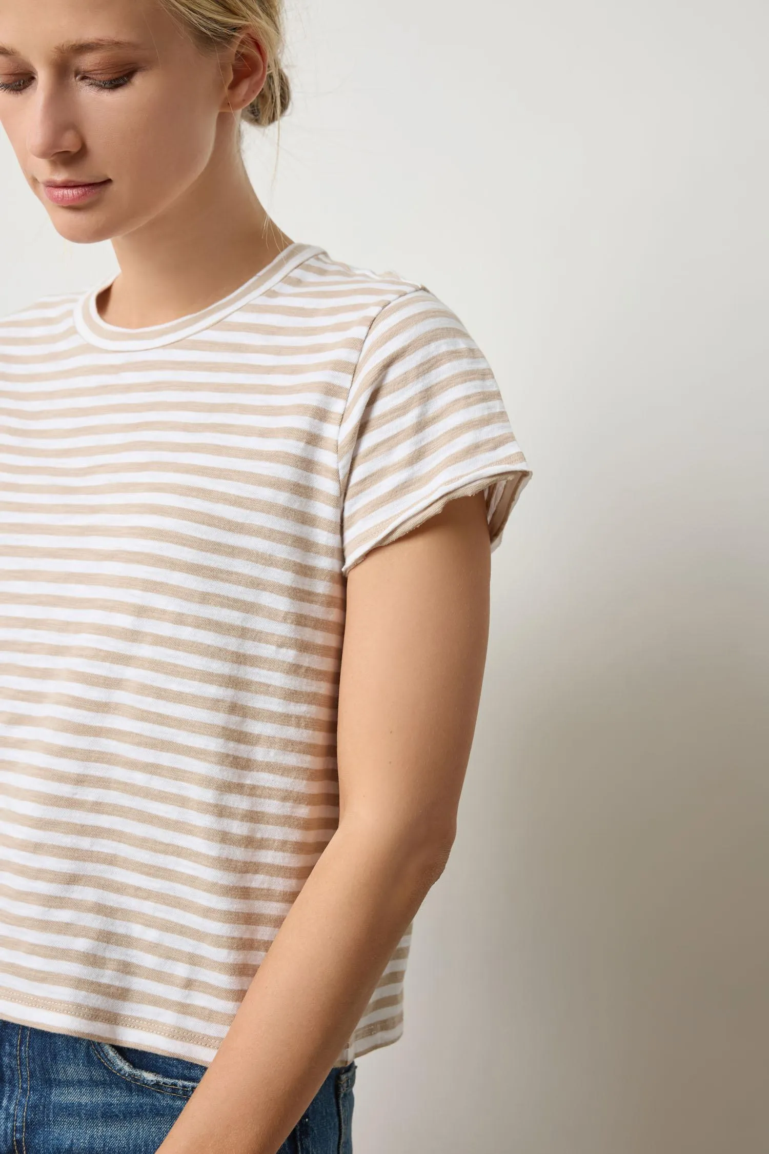 Striped Cap Sleeve Crewneck sold by Lilla P product image thumbnail 3
