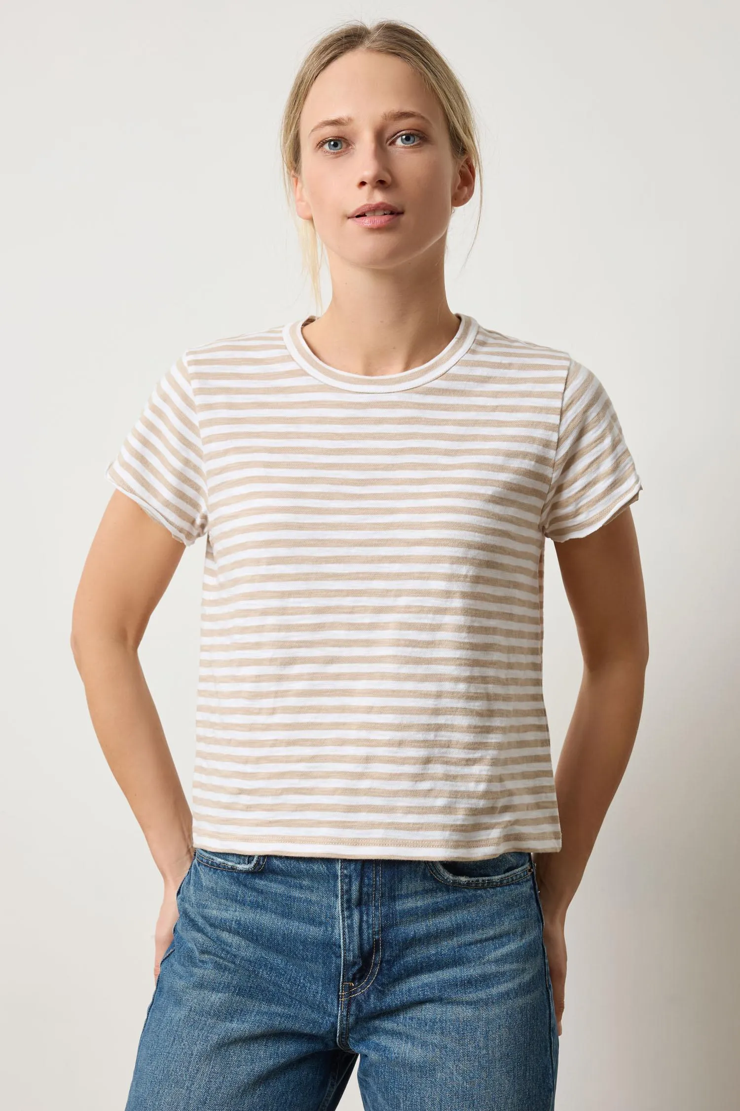 Striped Cap Sleeve Crewneck sold by Lilla P